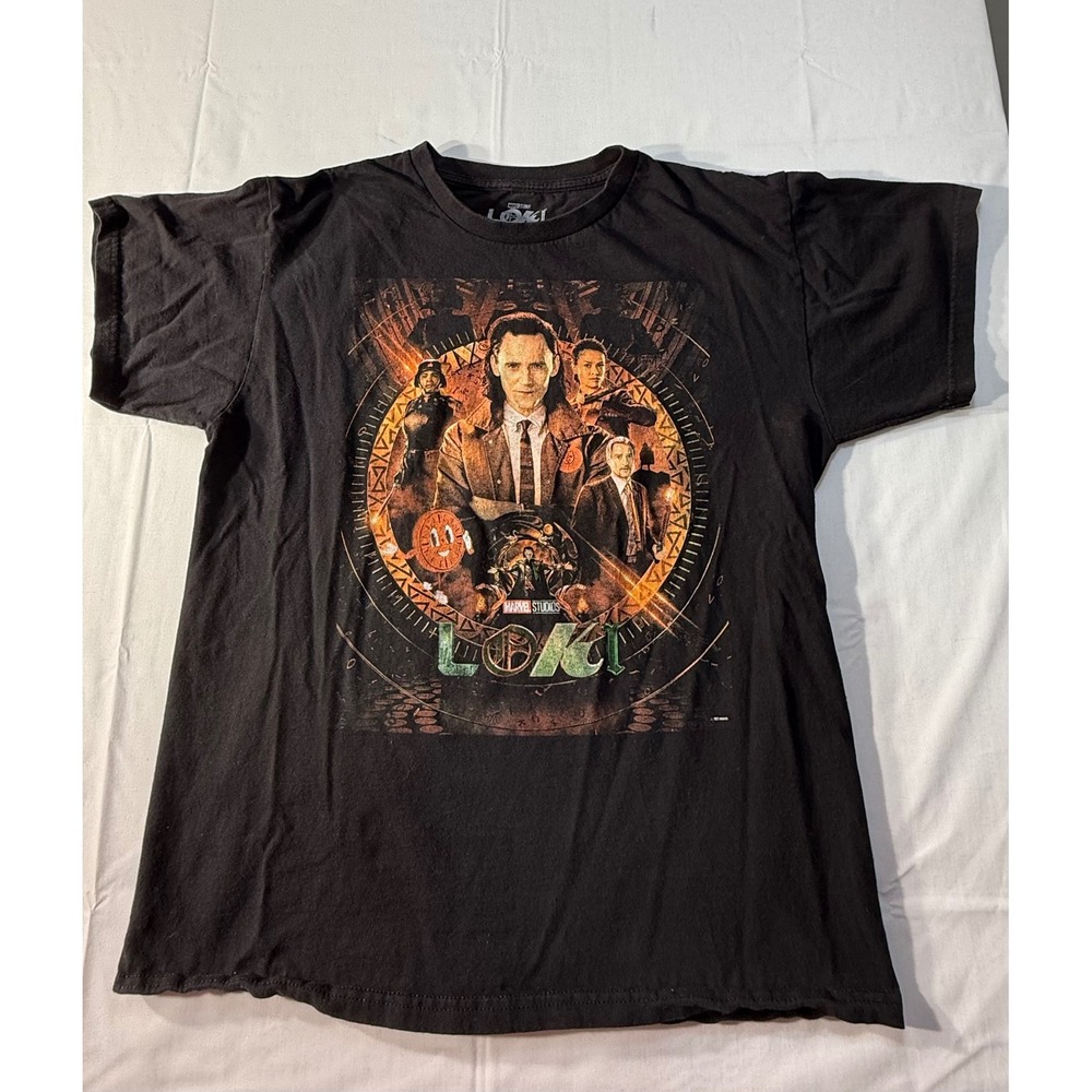 Marvel Studios Loki Season 1 Graphic T-Shirt Mens Large Black Crewneck MCU Tee